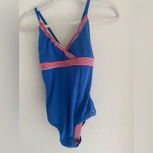 Patriotic Red, White & Blue Vineyard Vines Girls Bathing Suit L